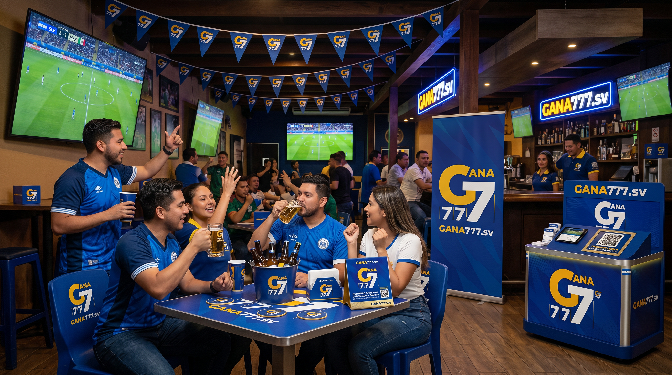 Sports bar ambientado con GANA777
